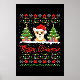 Joyeux Noël Corgmas Bonnet Poster