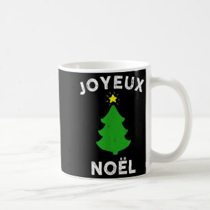 Joyeux Noël Cute French Merry Christmas Tree Retro Coffee Mug