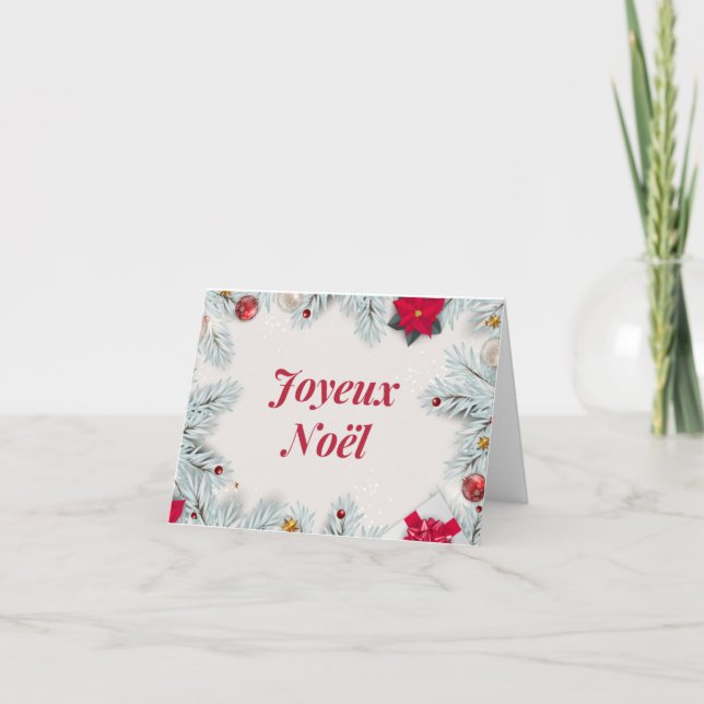 Joyeux Noël Double card for annual parties (Front)