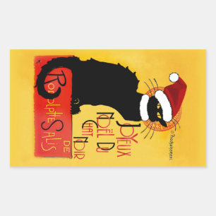 Joyeux Noël Du Chat Noir Rectangular Sticker
