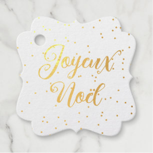 Joyeux Noël elegant French Christmas gold Favour Tags