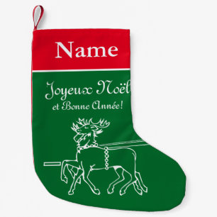 Joyeux Noël et bonne année French greeting custom Small Christmas Stocking