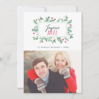 Joyeux Noël Feuillage Peint | Carte de Noël