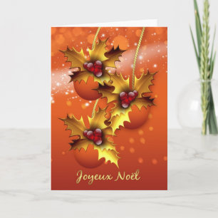 Joyeux Noel French Christmas Card Stylish Ornament