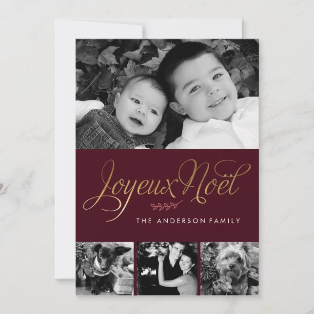 Joyeux Noel French Christmas Holiday Card (Front)