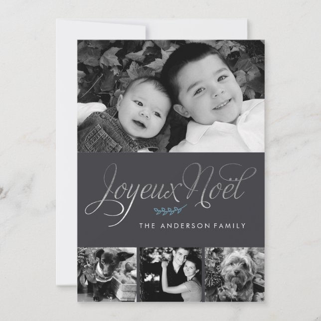 Joyeux Noel French Christmas Holiday Card (Front)