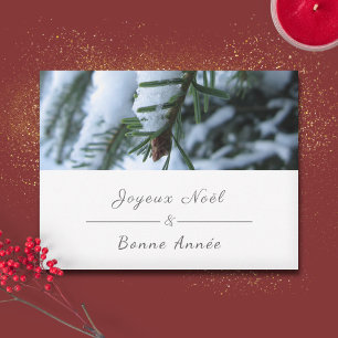 Joyeux Noël, French Christmas & New Year, Fir Tree Holiday Card