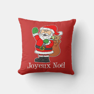 Joyeux Noel French Christmas Santa Cushion