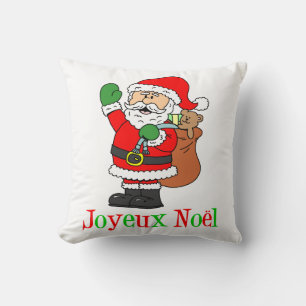 Joyeux Noel French Christmas Santa Cushion