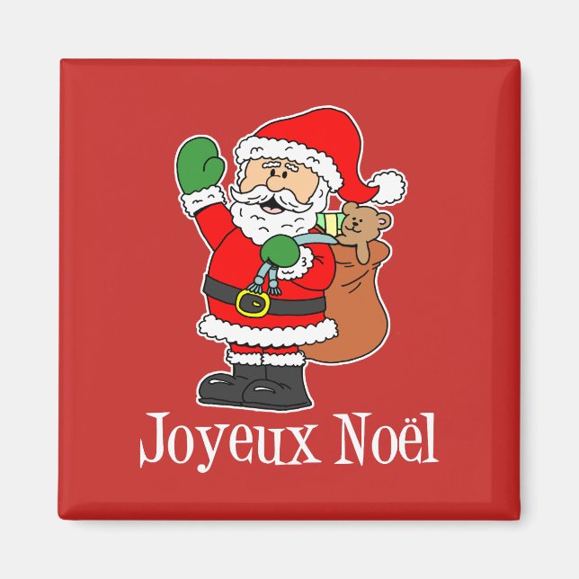 Joyeux Noel French Christmas Santa Magnet (Front)