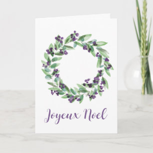 Joyeux Noël, French Christmas Wreath  Holiday Card