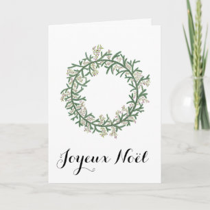 Joyeux Noël, French Christmas Wreath  Holiday Card