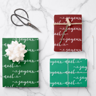 Joyeux Noel French Design Wrapping Paper Sheet