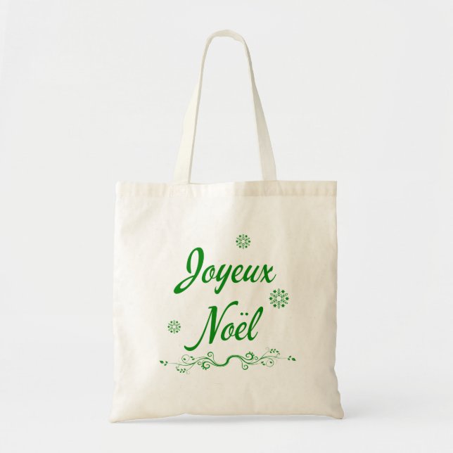 Joyeux Noel French Louisiana Cajun Merry Christmas Tote Bag (Front)