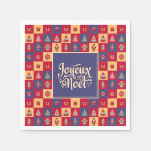 Joyeux Noel french Merry Christmas festive chic Napkin