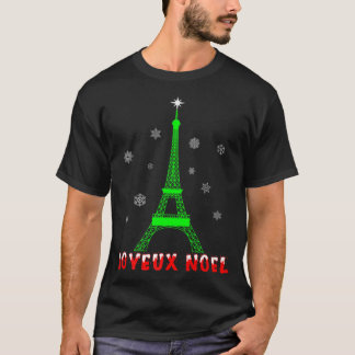 Joyeux Noel French Paris Eiffel Tower Merry Christ T-Shirt