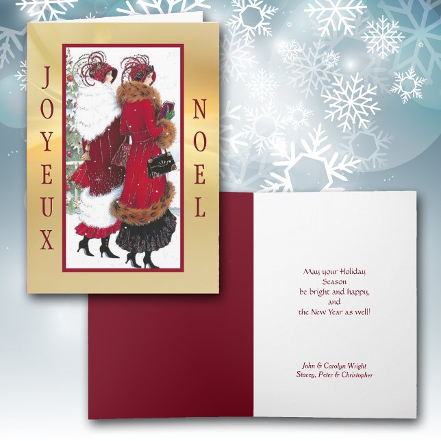 Joyeux Noel French Women Christmas Holiday Card (Creator Uploaded)