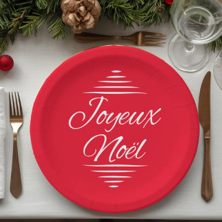 Joyeux Noel - French Xmas wishes Paper Plate