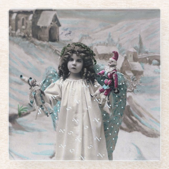 Joyeux Noel  Glass Coaster (Front)