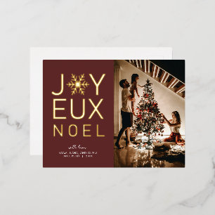 Joyeux Noel Gold Foil Holiday Greeting Postcard