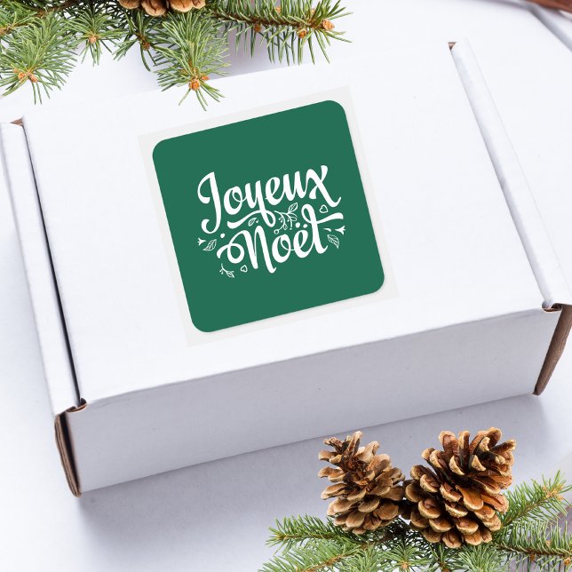 Joyeux Noel Green Square Sticker (Creator Uploaded)