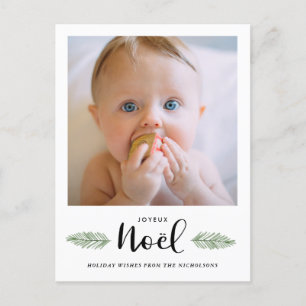 Joyeux Noel Handwritten Script Christmas Photo Hol Holiday Postcard