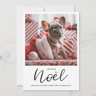 Joyeux Noel Handwritten Script Christmas Photo Holiday Card