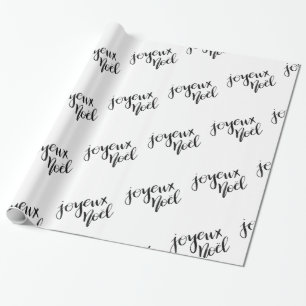 Joyeux Noel Handwritten Script Holiday Wrapping Paper