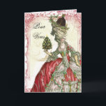 Joyeux Noel Holiday Card<br><div class="desc">Joyeux Noel – simply means Merry Christmas in French! This very French looking shabby chic collage smply oozes festive decadence It features a vintage 18th century fashion plate depicting the kind of gowns that were once worn by the aristocracy and Ladies who frequented the Royal French Court at Versailles. To...</div>