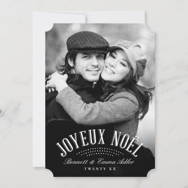 Joyeux Noel Holiday Photo Card (Front)