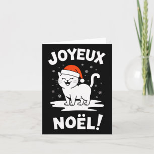 Joyeux Noël Khao Manee White Cat Christmas Santa Card