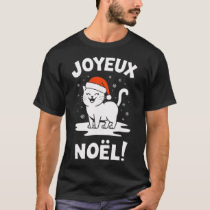 Joyeux Noël Khao Manee White Cat Christmas Santa T-Shirt