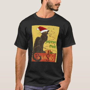 Joyeux Noel Le Chat Noir Christmas Holiday Vector T-Shirt