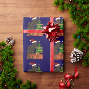 Joyeux Noel Le Chat Noir Spoof With Yule Tree Wrapping Paper