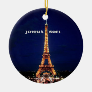 JOYEUX, NOEL (MERRY CHRISTMAS) CERAMIC ORNAMENT