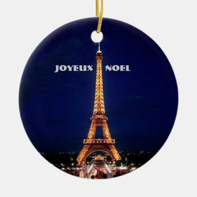 JOYEUX, NOEL  (MERRY CHRISTMAS) CERAMIC ORNAMENT (Front)