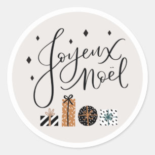 Joyeux Noel Merry Christmas Gift Tag Label Sticker