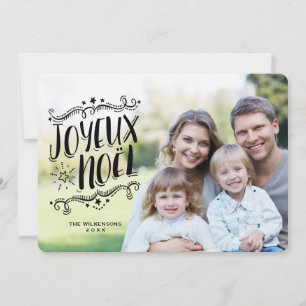 Joyeux Noel Merry Christmas Holiday Photo Card