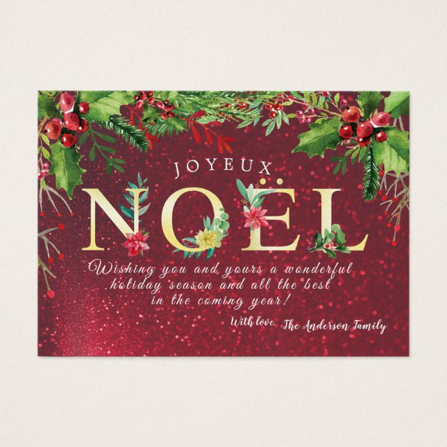 Joyeux Noel Merry Christmas New Year Holiday Wish (Front)