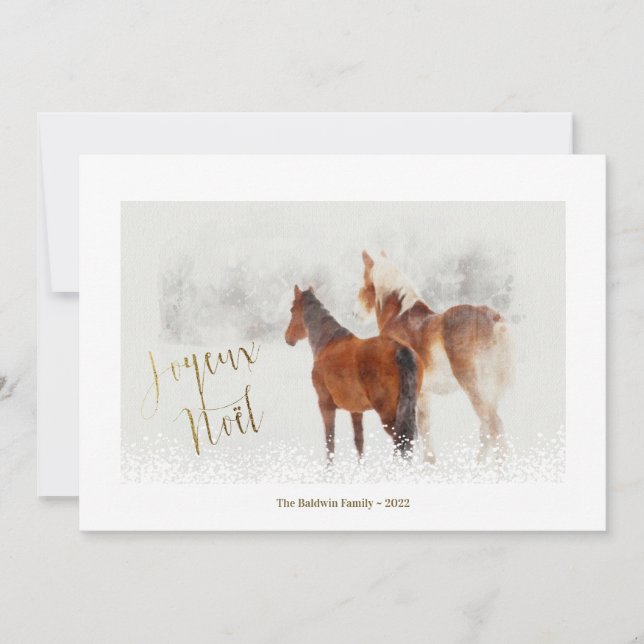 Joyeux Noel Minimal Christmas Holiday Photo Card (Front)