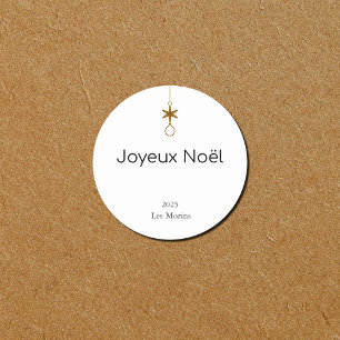 Joyeux Noël – Minimalist Christmas Classic Round Sticker