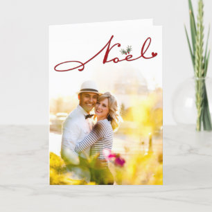 Joyeux Noel Mistletoe Holiday Greetings Photo Card