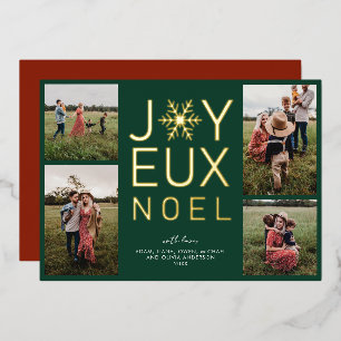 Joyeux Noel Modern and Classy Foil Holiday Card