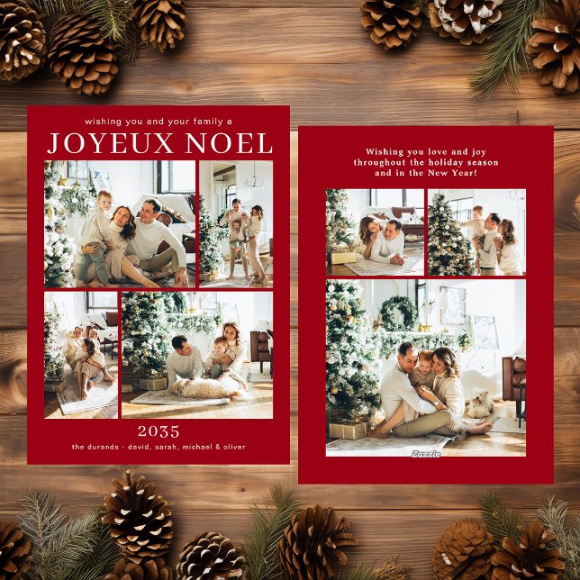 Joyeux Noel Multi Photo Holiday Card (Creator Uploaded)