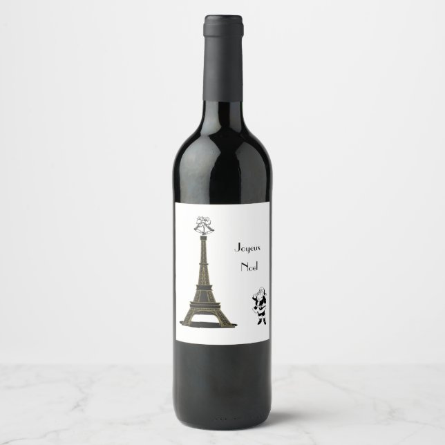 Joyeux Noel Paris French Christmas Wine Label (Front)