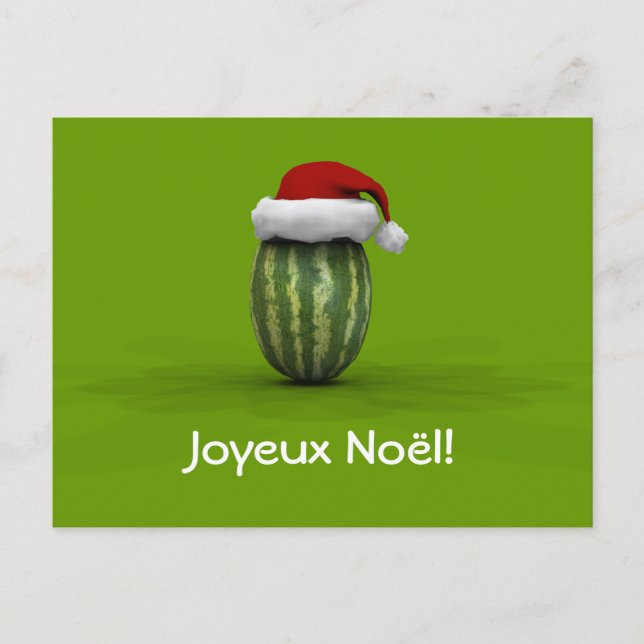 Joyeux Noël Pastèques Holiday Postcard (Front)