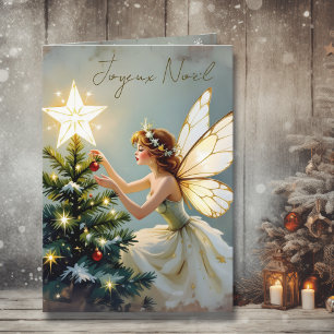 Joyeux Noël   Pretty Fairy Personalized Christmas Card