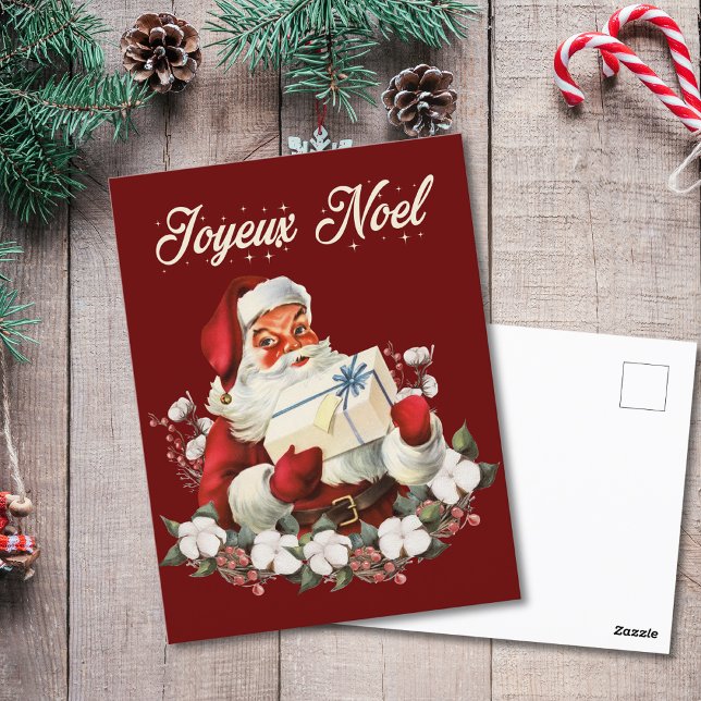 Joyeux Noel Red Christmas Vintage Santa  Postcard (Creator Uploaded)