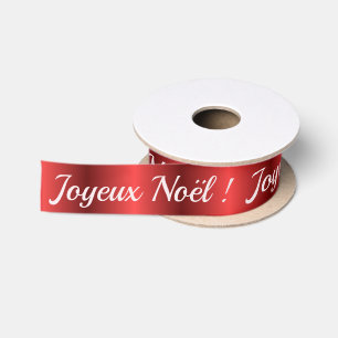 Joyeux Noel Red Satin Christmas Satin Ribbon