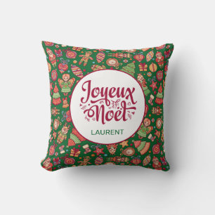 Joyeux Noel Retro Green Cushion